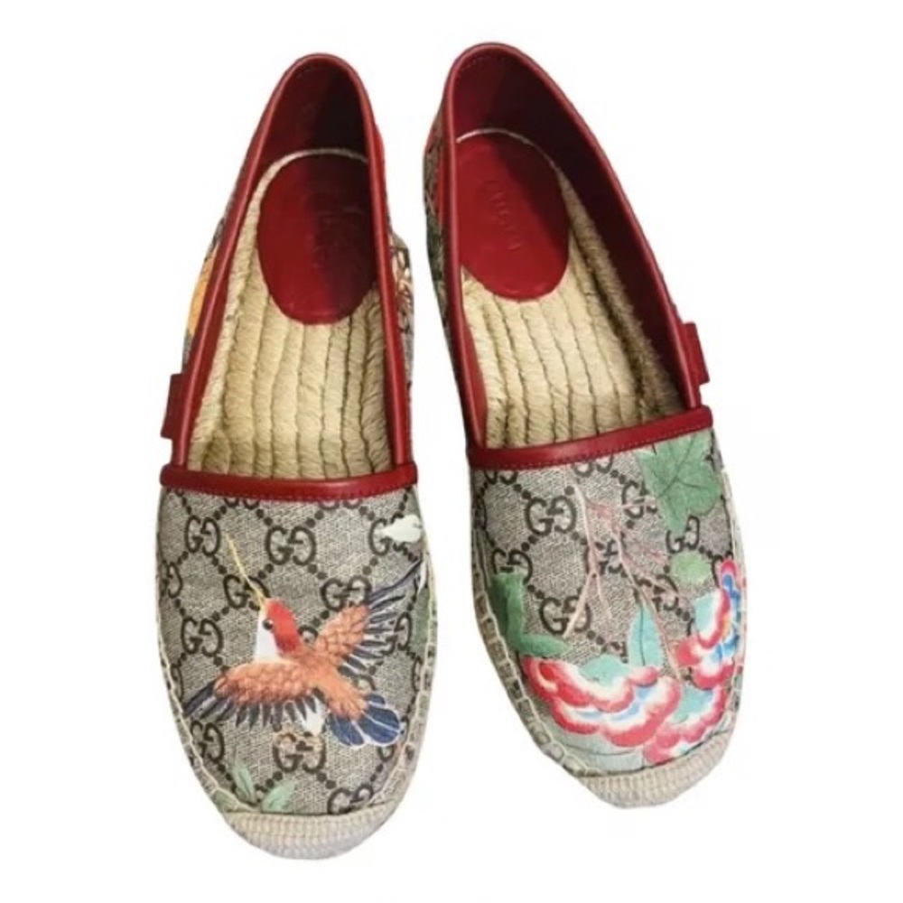 Gucci print coated canvas espadrilles worn once Size 6